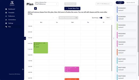 timetable planning unimelb.